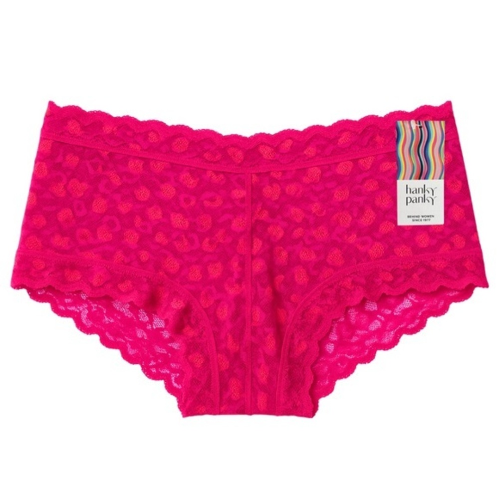 Hanky Panky X-Dye Leopard Lace Boyshort – Size XS – Hot Pink – NWT MSRP $34